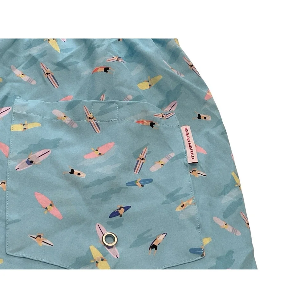 New‎ W/Tags Mossmann Austrailia Surfing All Over Print Swim Trunks Men's L